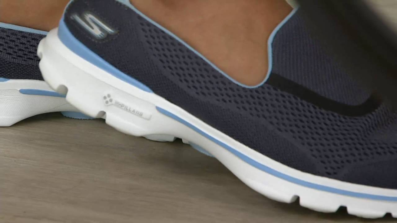 Skechers GOWalk 3 Mesh Slip-on Sneakers - Strike on QVC - YouTube