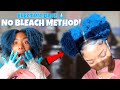 Dyeing My Natural Type 4 Hair BLUE During Quarantine! | Two Puffs On Natural Hair | NO BLEACH METHOD