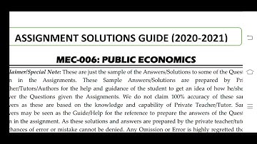 MEC 006 IGNOU SOLVED ASSIGNMENT 2020-21