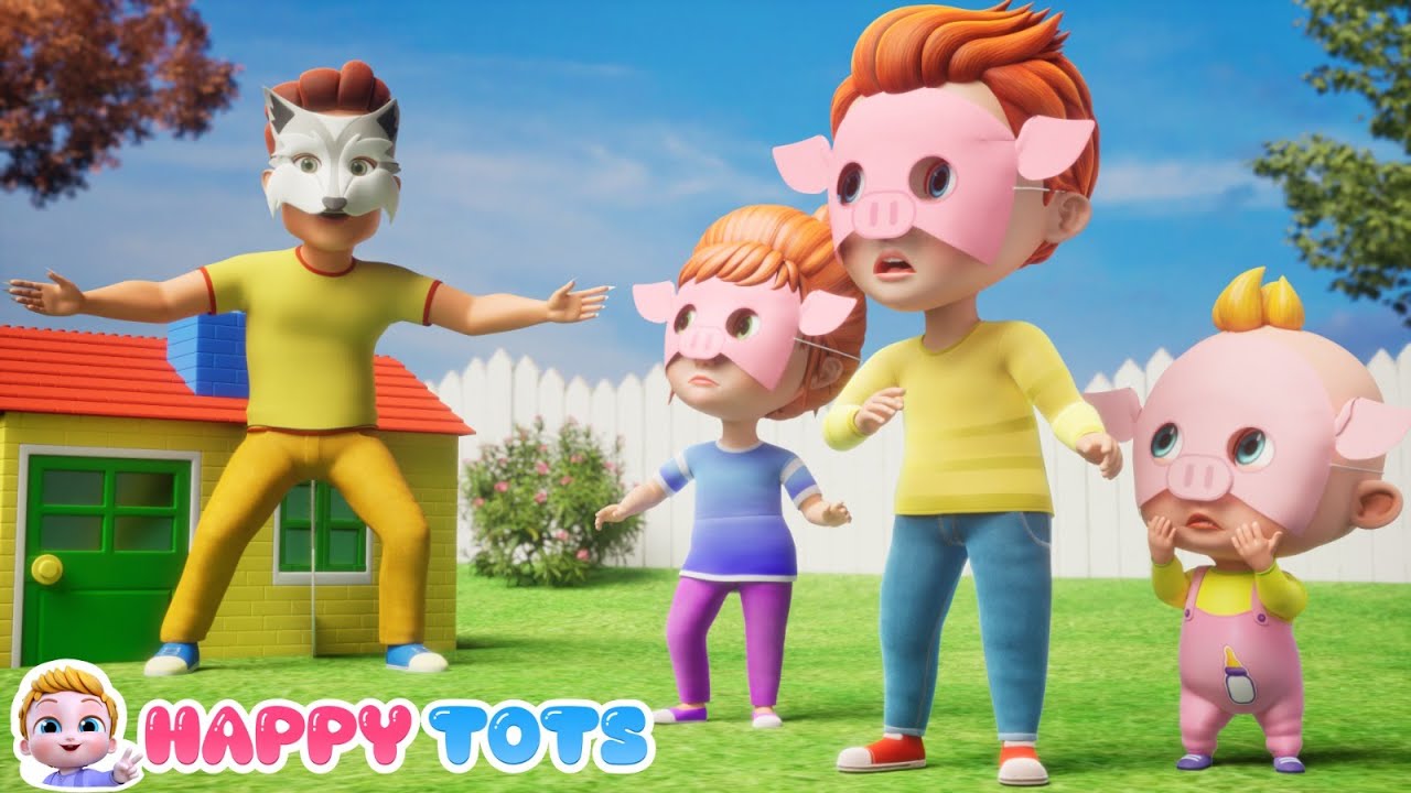 Three Little Pigs + More Nursery Rhymes & Kids Songs | Happy Tots - YouTube