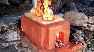How to Make Awesome Outdoor Dual Burner Smokeless Wood Stove From Clay and Brick?