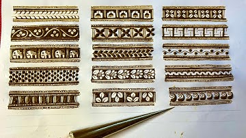 15 Beautiful and important small border design ||Basic mehndi class||