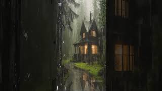 Heavy Rain on a Forest House | Sleep Fast #shorts #shortvideo #rain #rainsounds #relax #sleepsounds