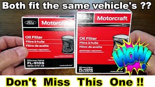 Motorcraft FL910S Oil Filter vs. Motorcraft FL400S Oil Filter Comparison