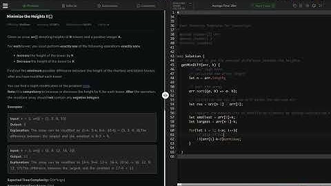 Minimize the Heights II | GFG POTD | Array | Sorting | Javascript