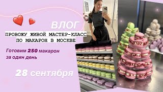 VLOG: Будни кондитера - преподавателя. Мастер-класс по пирожным макарон, готовим 5 разных вкусов.