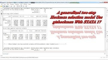 A generalized two-step Heckman selection model Use gtsheckman With STATA 17