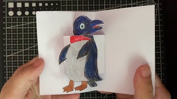 Animal pop up card tutorial 1: Penguin | Parallel folding