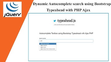 Dynamic Autocomplete search using Bootstrap Typeahead with PHP Ajax 🔥🔥