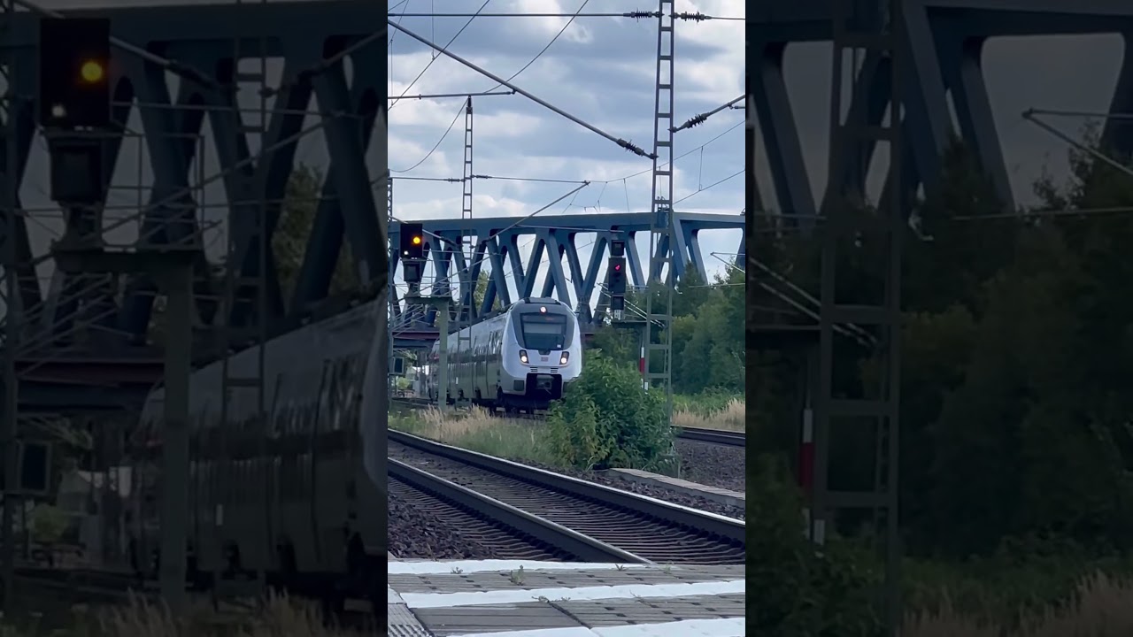 RE bei Einfahrt in die Station Leipzig ￼ neue Messe 