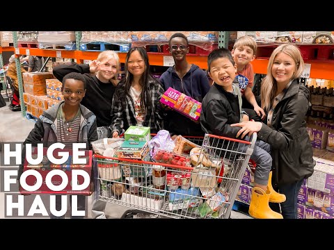 HUGE MONTHLY GROCERY HAUL for our Large Family! (Costco, Trader Joe's, Whole Foods, Farmer&#
