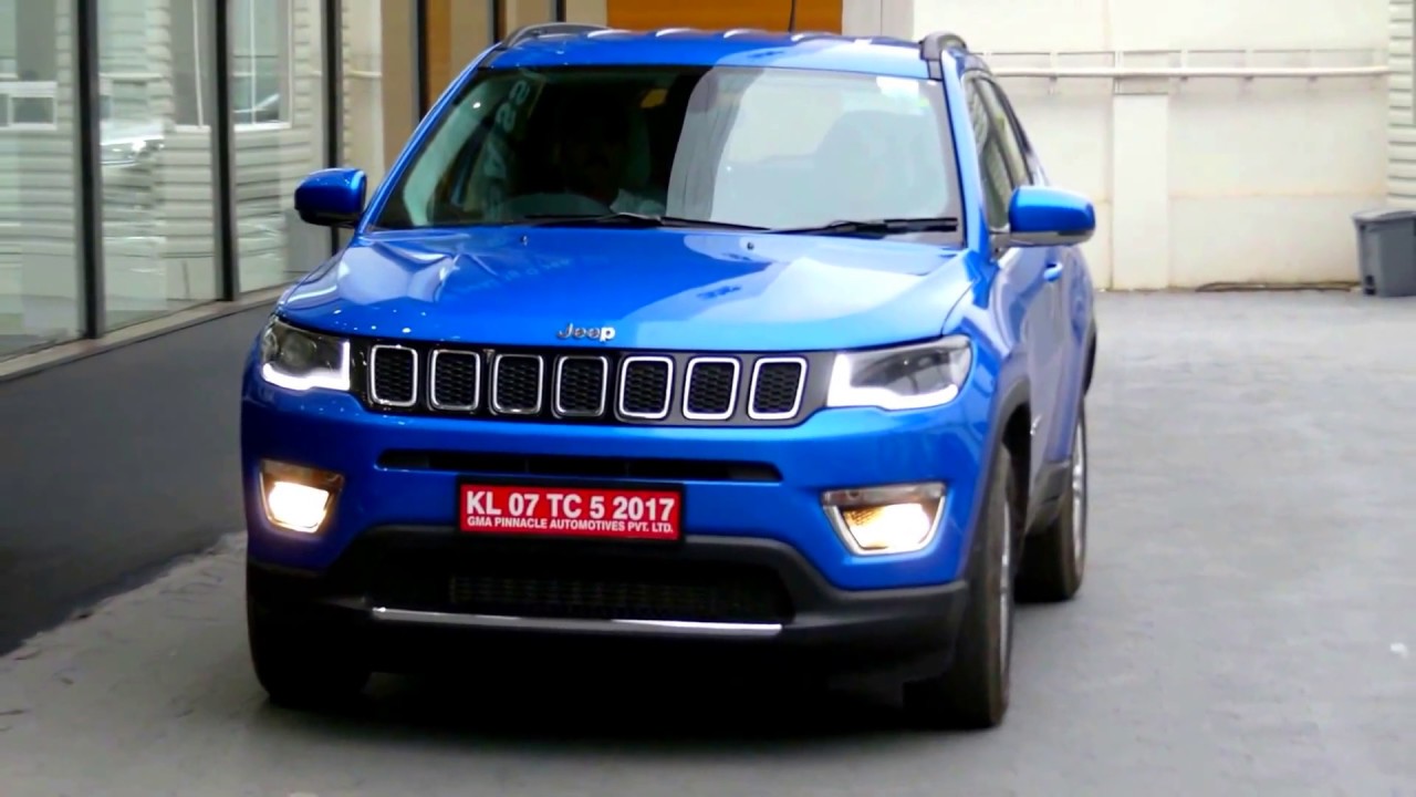 Jeep Compass Hydro Blue Colour Front View And Day Time Running Lights Youtube