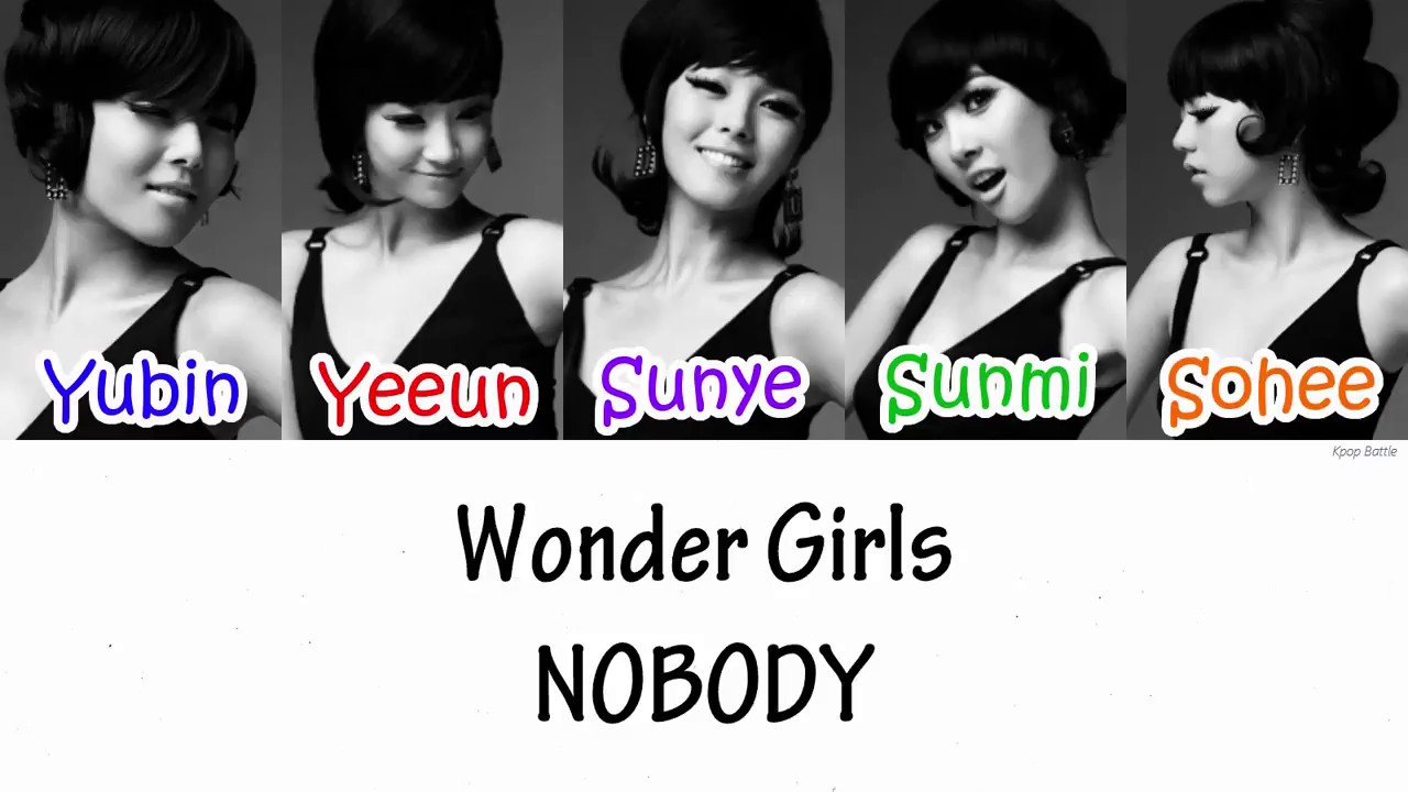 Wonder Girls (원더걸스) - Nobody (Color Coded Lyrics Eng/Rom/Han/가사) 