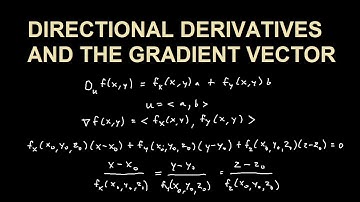 Directional Derivatives and the Gradient Vector
