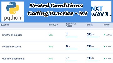 Nested Conditions | Coding Practice - 4A Answers | Python | NxtWave | CCBP 4.0
