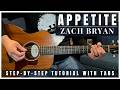 Appetite Studio Zach Bryan Guitar Tutorial Tabs mp3
