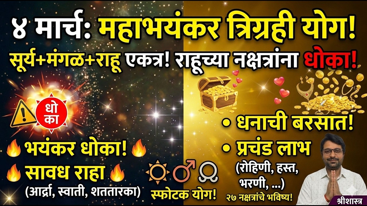 आजचे नक्षत्र भविष्य l ४ मार्च २०२६, बुधवार l चंद्र 