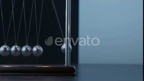 Pendulum Balls Swinging Newtons Cradle Passing Business Moment Loop Closeup | Motion Graphics -