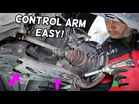 KIA OPTIMA FRONT CONTROL ARM REPLACEMENT REMOVAL, BAD CONTROL ARM BUSHINGS FIX