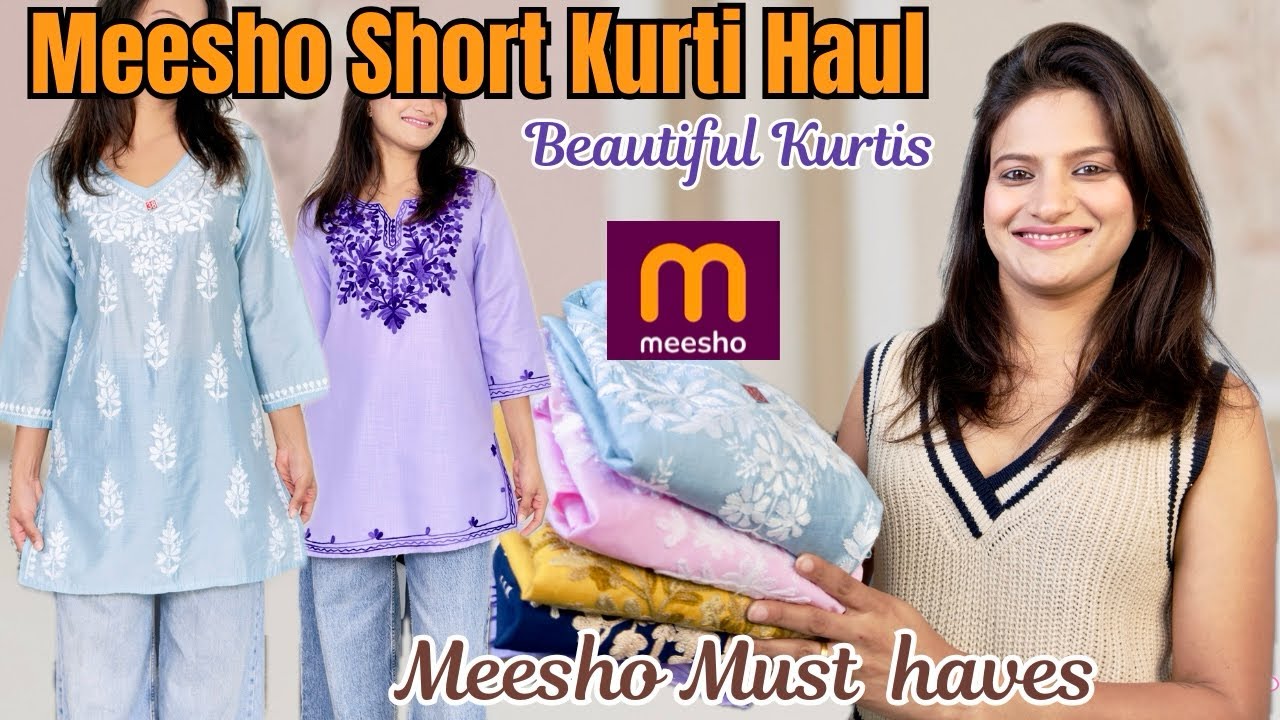 Meesho Short Kurti Haul l Latest affordable Pinterest kurti l Daily wear, Office & college wear