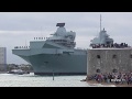 HMS QUEEN ELIZABETH R08 LEAVES PORTSMOUTH FOR F-35B FIGHTER JET TRIALS IN THE USA - 18th August 2018