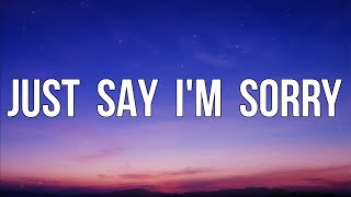 P!NK - Just Say I'm Sorry (ft. Chris Stapleton) (Lyrics)