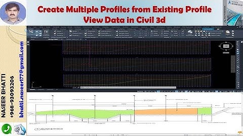 Create Multiple Profile from Existing Data in Civil 3d | superimposed profile in civil 3d Urdu indi