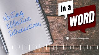 In A Word Writing Effective Introductions