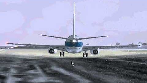 Flight simulator 2004 landing Boeing-737-400
