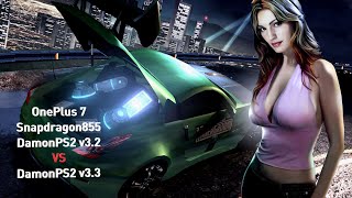 Need for Speed: Underground 2, test DamonPS2 v3.2 vs DamonPS2 v3.3. screenshot 1