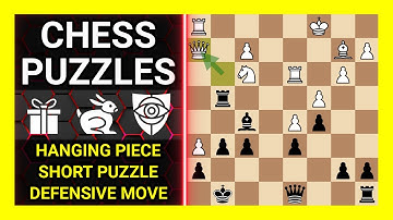 Chess Puzzles to Practice. Themes: Hanging piece, Short puzzle, Defensive move. Learn