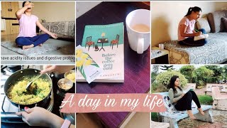 A day in my life cooking +reading + visit to a temple [ vlog ]