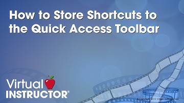 How to Store Shortcuts to the Quick Access Toolbar