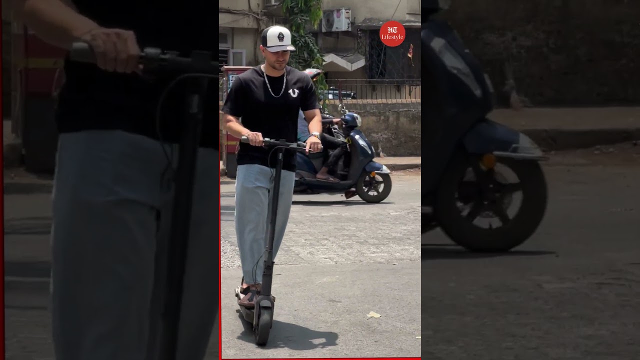 Bollywood Update: Kunal Khemu embraces eco-friendly travel, spotted on an electric scooter.