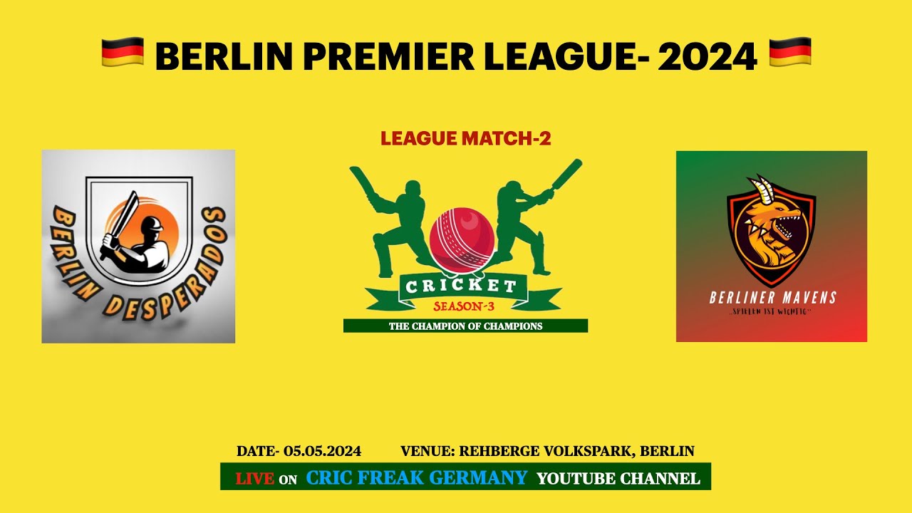 BPL Season 3: Match-2: DESPERADOES vs MAVENS #cricket #live #germany ...