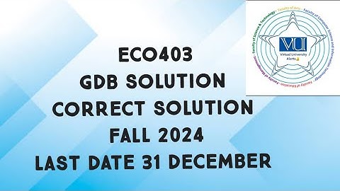 ECO403 GDB Solution Fall 2024 | eco403 gdb solution fall 2024 | eco403 GDB 1 solution 2024