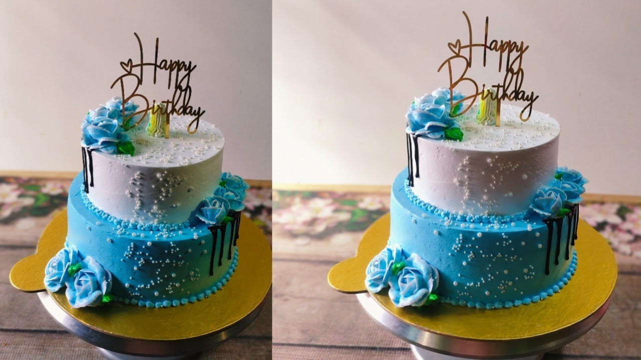 2 tire cake decoration | Vanilla cake decoration |  cake design | vanilla cake design | ২ তালা কেক |