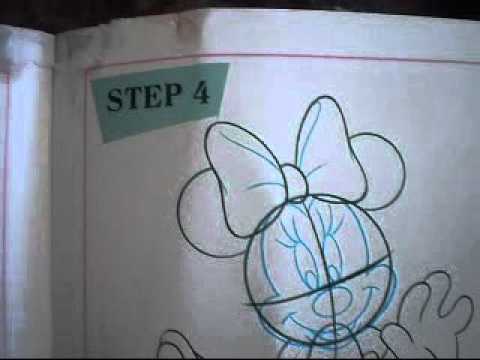 how to draw minnie mouse full body step by step