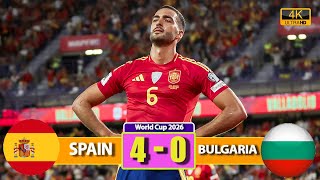 Spain vs Bulgaria 4-0 All Goals \u0026 Highlights | World Cup Qualifiers 2026