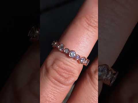 Moissanite Round Bezel Eternity Ring ring video