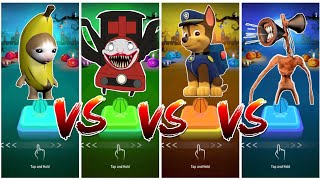 Banana Cat 🆚 Thomas Train 🆚 Paw Patrol 🆚 Siren Head.🎶 Who will win?