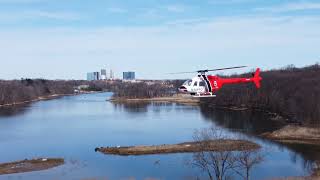 Drone Orbits at 200 ft. around 'Flywing Helicopter' during 'Dirty Skies'.....