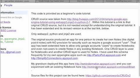 Google appengine development tutorial based on open source python code Part 1