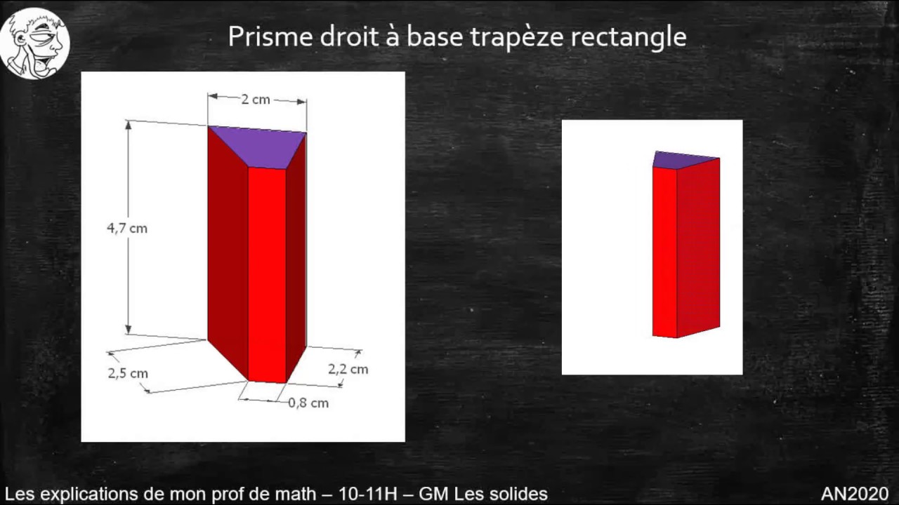10H-11H-GM- les solides Calculer l'aire totale d'un prisme droit. - YouTube