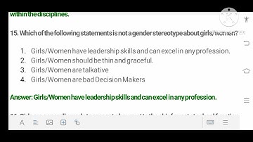 Nishtha 2.0 Module 7: Integrating Gender in Schooling Processes - Quiz Answer Key (40 MCQ SOLVED)