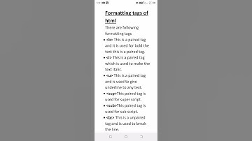 Formatting tags in html part 1