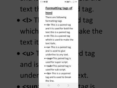Formatting tags in