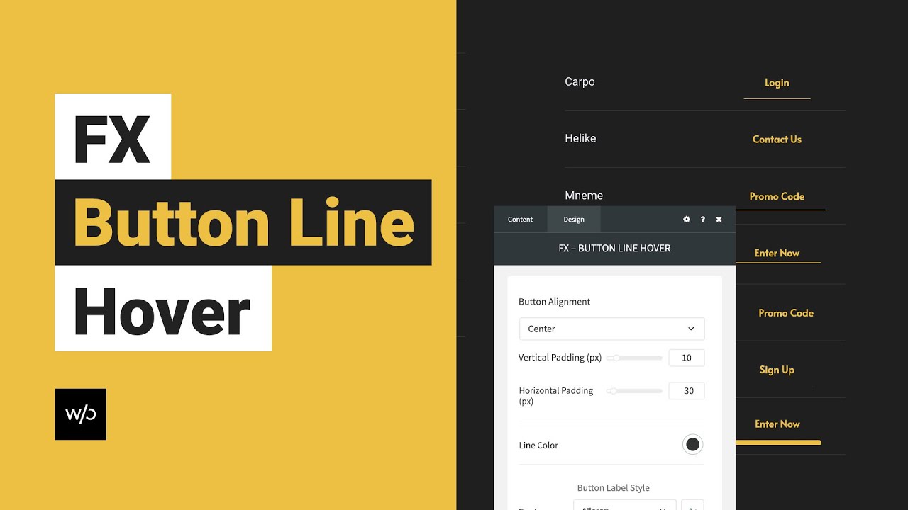 FX – Button Line Hover Widget | Tutorial by Without Code - YouTube