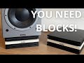 The block speaker isolation platforms from uk outfit isoslice tested in hifi and av conditions