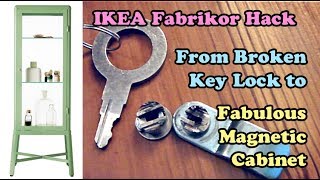 One of our favorite pieces of furniture in our farmhouse rental is the Ikea Fabrikor https://goo.gl/6BM30o metal and glass cabinet. It